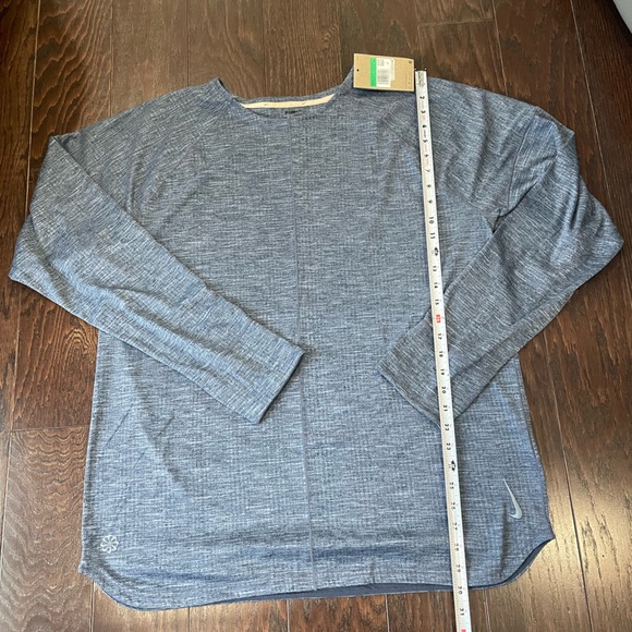 Nike Yoga Textured Sport Top Thunder Blue Soft Knit Long Sleeve Men Size X-Large - Picture 4 of 10
